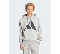 adidas Performance - Essentials - Felpa in French Terry grigio medio mélange/nero con cappuccio e logo grande S