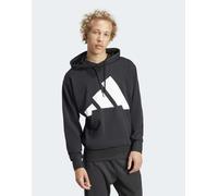 adidas Performance - Essentials - Felpa in French Terry nera/bianca con cappuccio e logo grande-Nero L