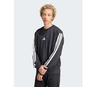 adidas Uomo Essential Three Stripes French Terry Sweatshirt, Black/White, L