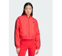 adidas performance - Essentials - Giacca bomber corta isolante rosso rubino con 3 strisce XS