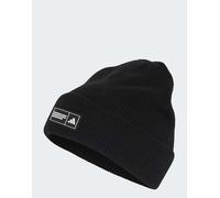 adidas Unisex - Adulto Essentials Label Beanie Cuffed Hat, Black/White, XXS-XS