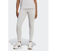 adidas performance - Essentials - Leggings in cotone grigio chiaro mélange e bianco con 3 strisce 2XS