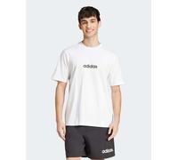 adidas performance - Essentials - Maglietta in jersey bianca e nera con logo lineare-Bianco XL