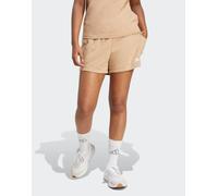 adidas performance - Essentials - Pantaloncini cargo in spugna color arenaria calda / bianco con logo piccolo-Marrone XS