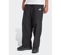 adidas Performance - Essentials - Pantaloni neri e bianchi con logo piccolo e fondo aperto-Nero XL