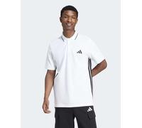 adidas performance - Essentials - Polo in piqué bianca e nera con 3 strisce-Bianco 2XL