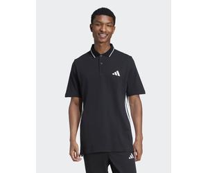 adidas performance - Essentials - Polo in piqué nera e bianca con 3 strisce-Nero 2XL