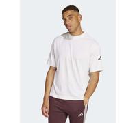 adidas performance - Essentials - T-shirt ampia bianca e nera con logo 3 bar-Bianco 3XL