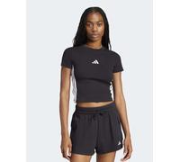adidas performance - Essentials - T-shirt baby slim nera e bianca con 3 strisce-Nero 2XS