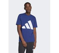 adidas Performance - Essentials - T-shirt color blu scuro/bianco con logo grande 2XL