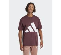adidas Performance - Essentials - T-shirt color rubino aurora e marrone con logo grande-Rosso S