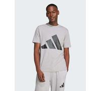 adidas performance - Essentials - T-shirt grigio medio mélange/nero con logo grande XS
