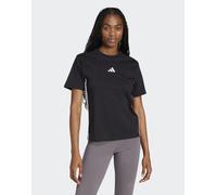 adidas performance - Essentials - T-shirt in cotone nera e bianca con 3 strisce-Nero XL