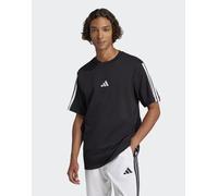 adidas Homme Essentials Three Stripes Single Jersey Tee, Black/White, L