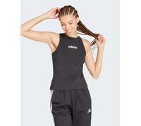 adidas performance - Essentials - Top senza maniche slim in cotone nero e bianco con logo lineare 2XS