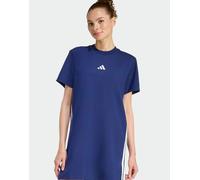 adidas performance - Essentials - Vestito maglietta blu scuro e bianca con 3 strisce 2XS