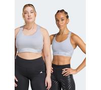 adidas performance - Fastimpact Luxe - Reggiseno da corsa a sostegno elevato argento sfocato M C-D Cup