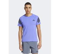 adidas Performance - Icon - T-shirt blu cobalto semi / nera con 3 strisce XS