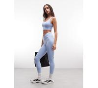 adidas Performance leggings crossover in vita a tre strisce Studios azzurro chiaro-blu navy S