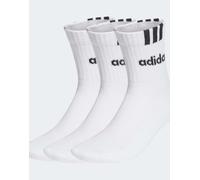 adidas performance - Linear - Confezione da 3 paia di calzini alla caviglia imbottiti bianchi e neri con 3 strisce-Bianco 37 1/3-38 2/3