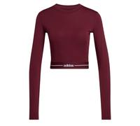 adidas - Training Hyperglam - Top a maniche lunghe bordeaux con logo lineare-Rosso M