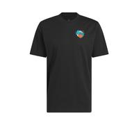 adidas - Basketball - T-shirt nero slavato con stampa sul retro L