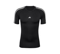 T-shirt adidas TECHFIT Compression Training 3 strisce manica corta nero puro - XL