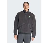 adidas Performance - Mercedes AMG Petronas Formula 1 Team - Felpa premium in pile grigio tinta unita DGH con zip corta S