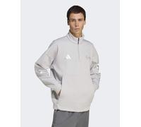 adidas Performance - Mercedes AMG Petronas Formula One Team - Felpa color grigio two con frecce argento e zip corta XL