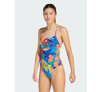 adidas performance - Mexicana - Costume da bagno blu luminoso e bianco a fiori allacciato sul retro W36