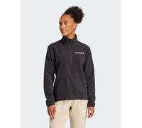 adidas Performance - Multi Essentials - Giacca nera in pile con zip corta-Nero XS