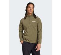 adidas Uomo Terrex Multi Essentials Half Zip Fleece Jacket, Olive Strata, M