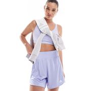 adidas Performance - Pacer Essentials - Pantaloncini viola a vita alta S 5in