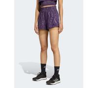 adidas performance - Pacer - Pantaloncini a vita alta da allenamento color prugna aurora-Viola S 3in