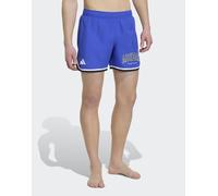 adidas Performance - Pantaloncini da bagno adidas con logo blu lucido/bianco XL 5in
