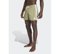 adidas Performance - Pantaloncini da bagno con 3 strisce verde tenda e bianco L