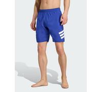 adidas Performance - Pantaloncini da bagno da 8" blu lucido e bianchi con 3 strisce 2XL