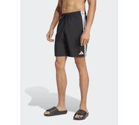 adidas Performance - Pantaloncini da bagno da 8“ neri e bianchi con 3 strisce-Nero L