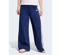 adidas performance - Pantaloni ampi blu scuro in pile con 3 strisce S