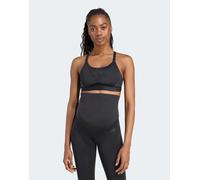 adidas Performance - Powerimpact Luxe - Reggiseno a medio sostegno nero e color carbone per l'allattamento XS C-D Cup