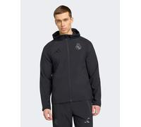 adidas Performance - Real Madrid - Giacca a vento nera con zip intera-Nero XS