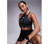 adidas Performance - Reggiseno sportivo a sostegno medio nero stampato M A-B Cup