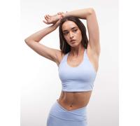 Reggiseno Adidas 3 Stripes Studio All Me Light Support - glow blue - Blu (XS)