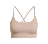 adidas Training - All Me - Reggiseno sportivo marrone gesso a coste a sostegno leggero XS