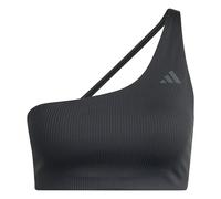 Adidas Optime Workout Rib One Shoulder Low Impact Sports Bra Nero XL Donna