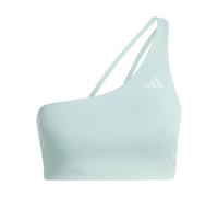 adidas Training - Optime - Reggiseno sportivo monospalla a supporto leggero color salvia a coste-Verde L