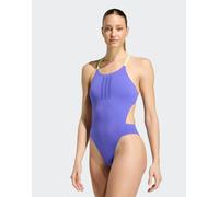 adidas Performance - Ripstream - Costume da bagno viola solare con 3 strisce e laccetti sul retro W42