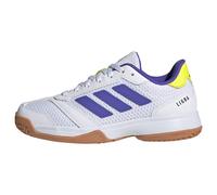 adidas Unisex - Bambini e Ragazzi Ligra 8 Kids Indoor Shoes, Ftwr White/Solar Purple/Solar Lemon, 38 EU