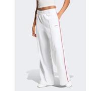 adidas Femme Seasonal Essentials Colorpop Pants with Embroidered Graphic, Light Grey Heather/Active Maroon, XS