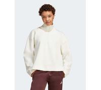 adidas Performance - Soft Lux - Felpa bianco sporco con zip corta 2XS
